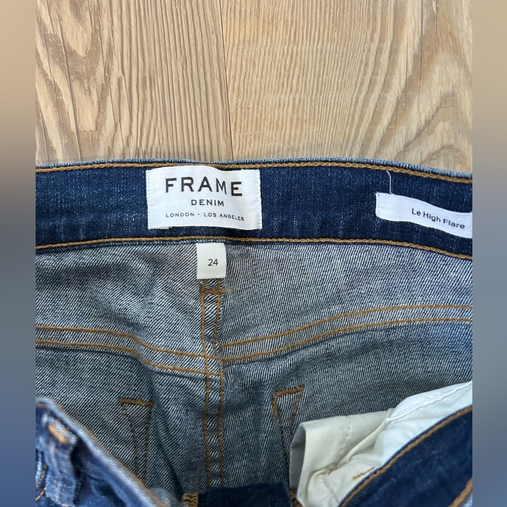 Frame Denim Indigo Wide Leg Jeans - Picture 3 of 3